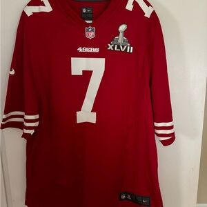 Nike Red 49ers Kaepernick official Super Bowl jersey